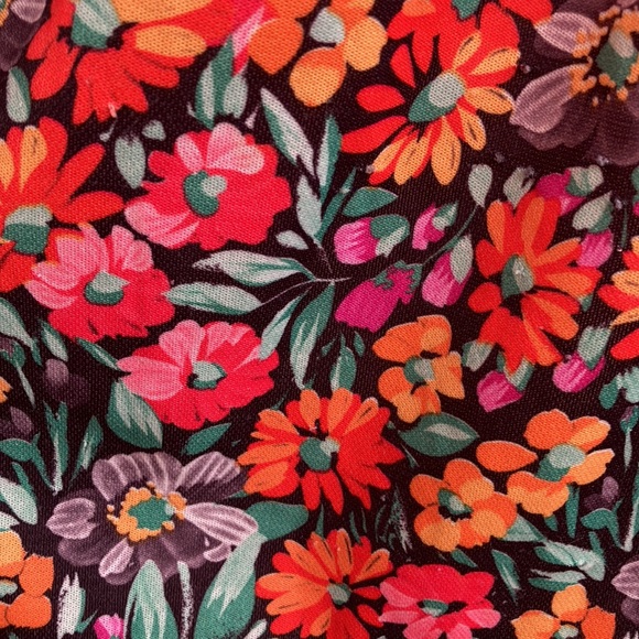 Vintage 70s Brown Floral Mumuu Top - Picture 6 of 6